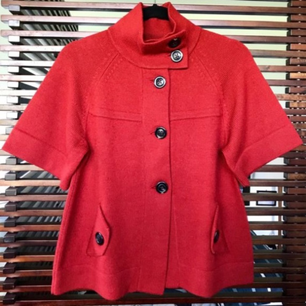 Worn once * 100% Merino Wool Cardigan. Brick Red.